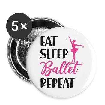 Ballet Dancer Dance Girl Ballerina - Buttons groß 56 mm (5er Pack) - Weiß - Vorne