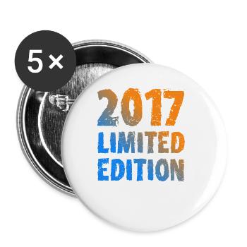 2017 Limited Edition Geburtstag Geschenk Deko - Buttons groß 56 mm (5er Pack) - Weiß - Vorne