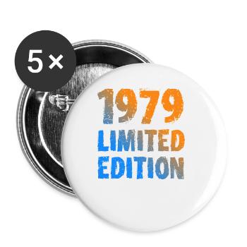 1979 Limited Edition Birthday Gift Wife Husband - Buttons large 2.2''/56 mm (5-pack) - white - Front