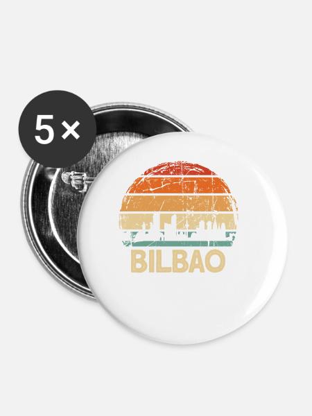 Bilbao - Buttons groß 56 mm (5er Pack) - Weiß