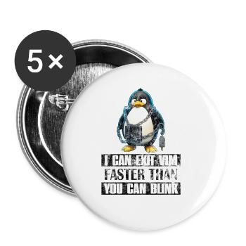 I Can Exit VIM Faster Than You Can Blink Linux - Buttons groß 56 mm (5er Pack) - Weiß - Vorne