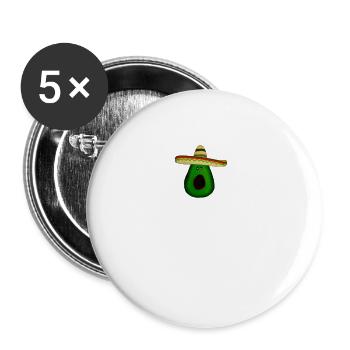 Avocat mexicain au sombrero - Lot de 5 grands badges (56 mm) - blanc - Devant