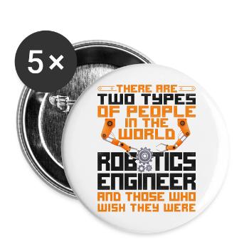 Robot Robotics Engineer Vintage - Buttons large 2.2''/56 mm (5-pack) - white - Front
