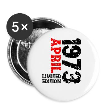 1973 avril édition limitée cadeau d’anniversaire - Lot de 5 grands badges (56 mm) - blanc - Devant