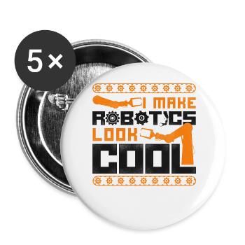 Ingénieur Robotique Robot Vintage I - Lot de 5 grands badges (56 mm) - blanc - Devant