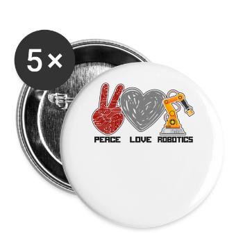 Robot Robotics Engineer Female - Buttons large 2.2''/56 mm (5-pack) - white - Front