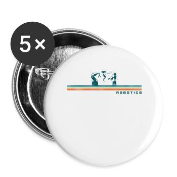 Robot Robotics Engineer Retro - Buttons large 2.2''/56 mm (5-pack) - white - Front