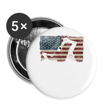 Robot Robotics Engineer American - Buttons large 2.2''/56 mm (5-pack) - white - Front