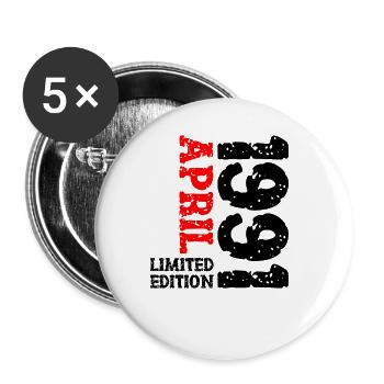 1991 April Limited Edition Birthday Gift - Buttons large 2.2''/56 mm (5-pack) - white - Front