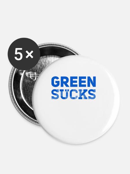 green sucks - Buttons groß 56 mm (5er Pack) - Weiß