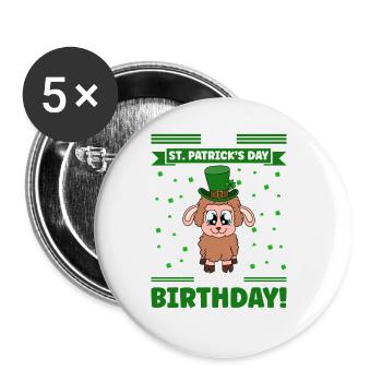 Sheep Shamrocks Saint Patrick's Day - Buttons large 2.2''/56 mm (5-pack) - white - Front