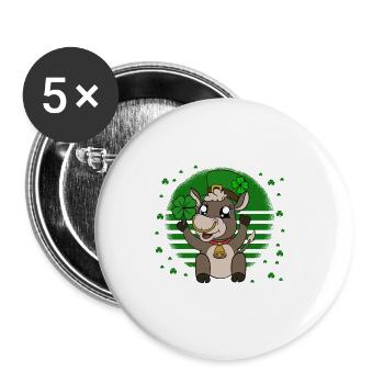 Cute cow shamrocks Saint Patrick's Day - Buttons large 2.2''/56 mm (5-pack) - white - Front