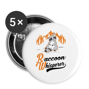 Raton laveur Raton laveur - Lot de 5 grands badges (56 mm) - blanc - Devant