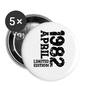 1982 April Limited Edition Birthday Gift - Buttons large 2.2''/56 mm (5-pack) - white - Front