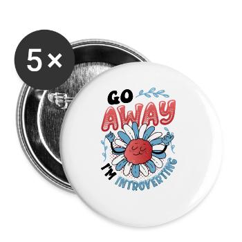 Go away, I'm an introvert, shy - Buttons large 2.2''/56 mm (5-pack) - white - Front