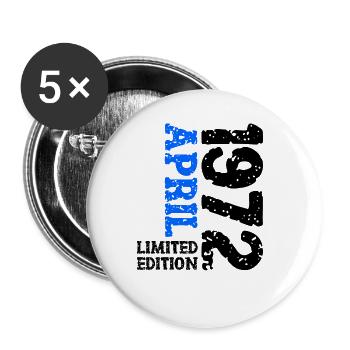 1972 avril édition limitée cadeau d’anniversaire - Lot de 5 grands badges (56 mm) - blanc - Devant