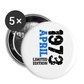1973 avril édition limitée cadeau d’anniversaire - Lot de 5 grands badges (56 mm) - blanc - Devant