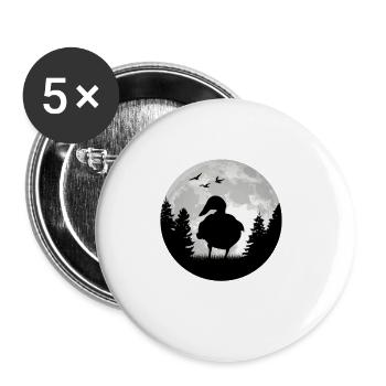 Canards Lune Éleveur de canards Amant canard - Lot de 5 grands badges (56 mm) - blanc - Devant