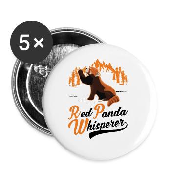 Roter Panda Flüsterer Red Panda Whisperer - Buttons groß 56 mm (5er Pack) - Weiß - Vorne
