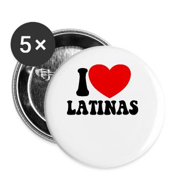 Ich liebe Latinas Rote Herz Latina Freundin Latina - Buttons groß 56 mm (5er Pack) - Weiß - Vorne