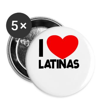 Ich liebe Latinas Rote Herz Latina Freundin Latina - Buttons groß 56 mm (5er Pack) - Weiß - Vorne