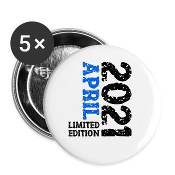 Cadeau d’anniversaire en édition limitée d’avril 2021 - Lot de 5 grands badges (56 mm) - blanc - Devant