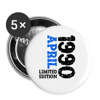 1990 ' s avril édition limitée cadeau d’anniversaire - Lot de 5 grands badges (56 mm) - blanc - Devant