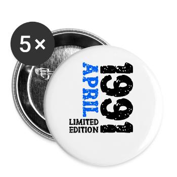 1991 April Limited Edition Birthday Gift - Buttons large 2.2''/56 mm (5-pack) - white - Front