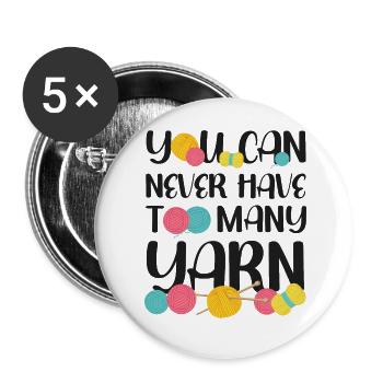 Knitting Knitter You Can Never - Buttons groß 56 mm (5er Pack) - Weiß - Vorne