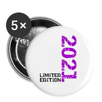 2021 Décoration de cadeau d’anniversaire en édition limitée - Lot de 5 grands badges (56 mm) - blanc - Devant
