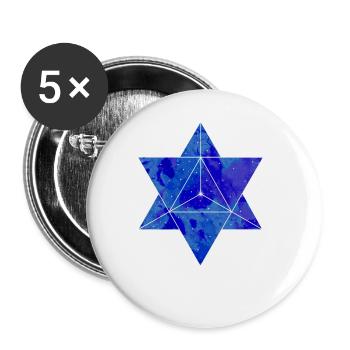 Merkaba - Night Image - Stars - Sacred Geometry - Buttons large 2.2''/56 mm (5-pack) - white - Front