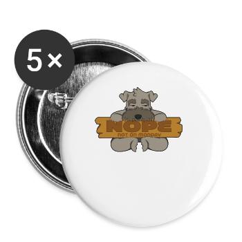 Zwergschnauzer - Buttons groß 56 mm (5er Pack) - Weiß - Vorne