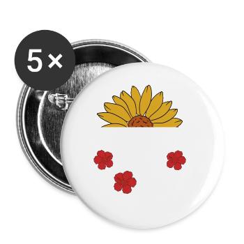 Croyez-moi, je suis fleuriste - Lot de 5 grands badges (56 mm) - blanc - Devant