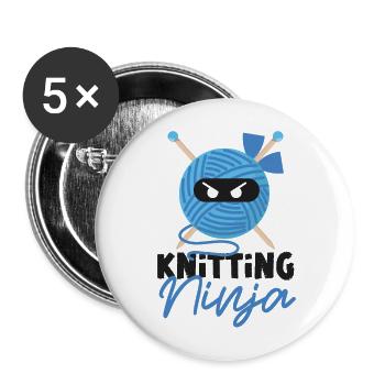 Tricot Tricot Ninja Tricot - Lot de 5 grands badges (56 mm) - blanc - Devant