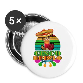 Cinco De Mayo - Buttons groß 56 mm (5er Pack) - Weiß - Vorne