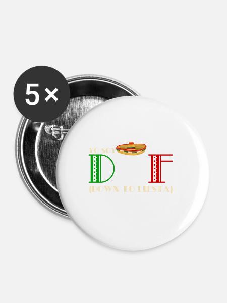 Cinco De Mayo - Buttons groß 56 mm (5er Pack) - Weiß