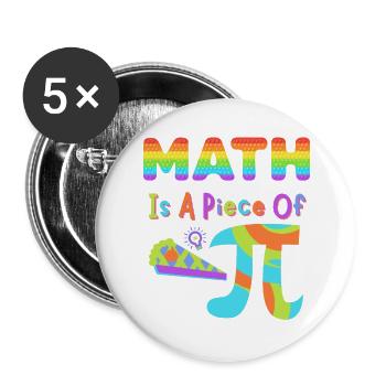 Pi Day 2023 Mathe ist ein Stück Pi Regenbogenbuchstaben - Buttons groß 56 mm (5er Pack) - Weiß - Vorne