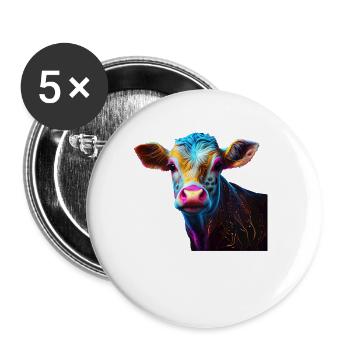 vaches agriculteur vache amant vache drôle de vache - Lot de 5 grands badges (56 mm) - blanc - Devant