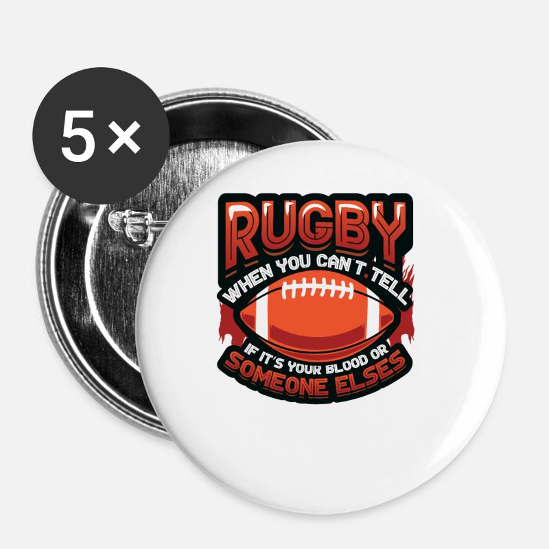 Funny rugby player - Buttons large 2.2''/56 mm (5-pack) - white