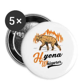 Hyenas Whisperer Aardwolf Hyena - Buttons large 2.2''/56 mm (5-pack) - white - Front