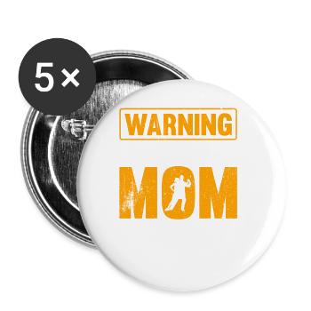 Warning Ballroom Dance Mom With An Attitude - Buttons large 2.2''/56 mm (5-pack) - white - Front