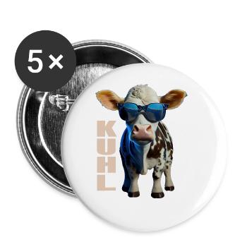 Kühe Landwirt Landwirtin Kuhliebhaber lustiges Kuh - Buttons groß 56 mm (5er Pack) - Weiß - Vorne
