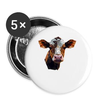 vaches agriculteur vache amant vache drôle de vache - Lot de 5 grands badges (56 mm) - blanc - Devant