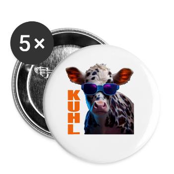 vaches agriculteur vache amant vache drôle de vache - Lot de 5 grands badges (56 mm) - blanc - Devant