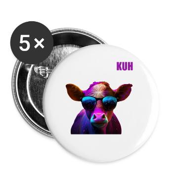 Kühe Landwirt Landwirtin Kuhliebhaber lustiges Kuh - Buttons groß 56 mm (5er Pack) - Weiß - Vorne