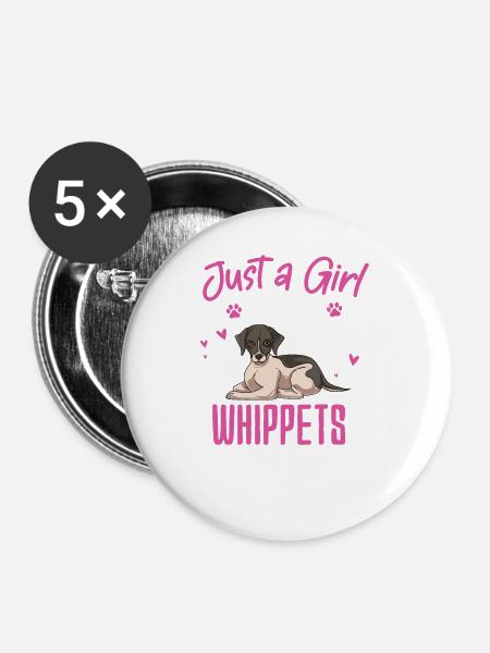 Whippet - Buttons groß 56 mm (5er Pack) - Weiß