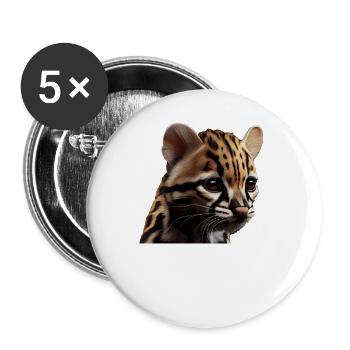 just a boy girl who loves Ocelots Ocelot ocelot ocelot - Buttons large 2.2''/56 mm (5-pack) - white - Front