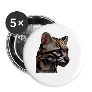 just a boy girl who loves Ocelots Ocelot ocelot ocelot - Buttons large 2.2''/56 mm (5-pack) - white - Front
