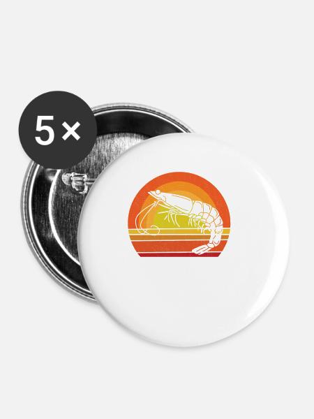 Meeresfrüchte Liebhaber Geschenk Meeresfrüchte - Buttons groß 56 mm (5er Pack) - Weiß