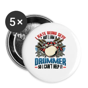 I hate being sexy - Buttons large 2.2''/56 mm (5-pack) - white - Front